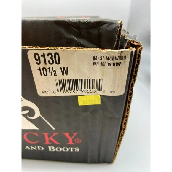 NIB Rocky Boots Mens Sz 10.5 Scout Waterproof Insulated Leather/Nylon Camo Brown