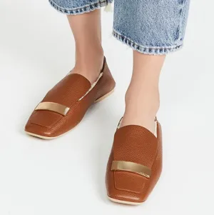 NIB SERGIO ROSSI Camel Brown Suede Plaque Embellished Flat Espadrilles sz 37.5