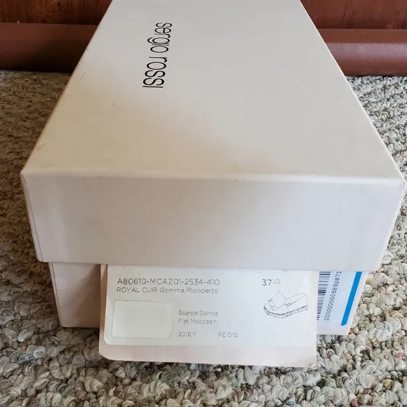 NIB SERGIO ROSSI Camel Brown Suede Plaque Embellished Flat Espadrilles sz 37.5