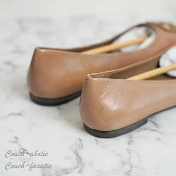 NIB Tory Burch Georgia Leather Ballet Flats in Bright Almond