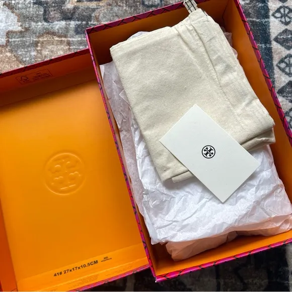 NIB Tory Burch Metallic Silver Mary Jane Espadrilles Flats Shoes