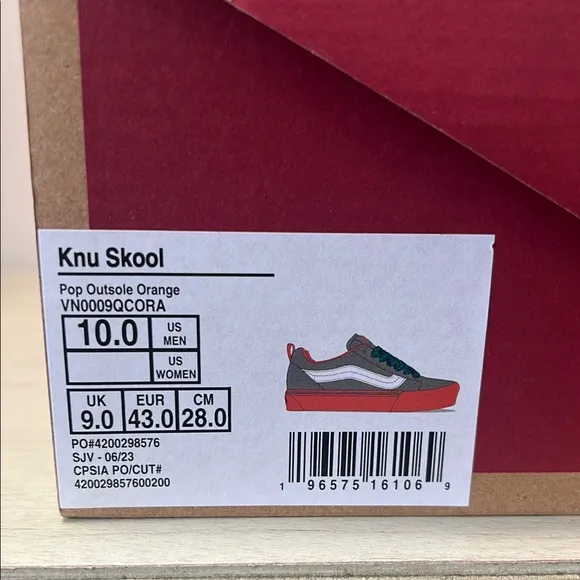 NIB - Vans Knu Skool 'Pop Outsole' – Grey/Orange 🧡