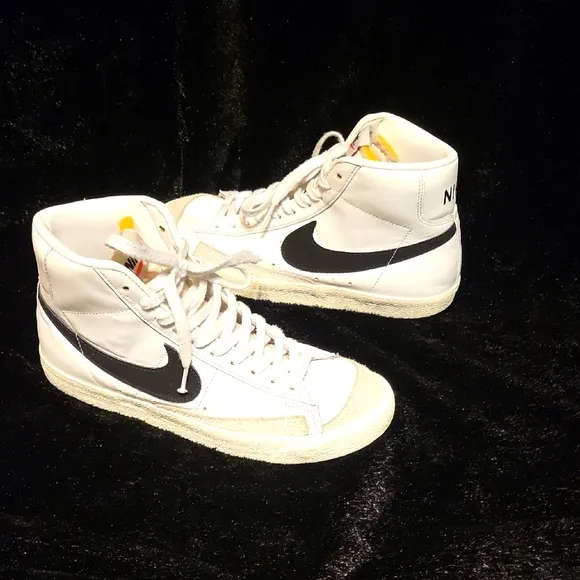Nike Blazers-White and Black High-Top Sneakers