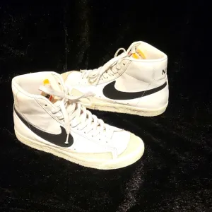 Nike Blazers-White and Black High-Top Sneakers