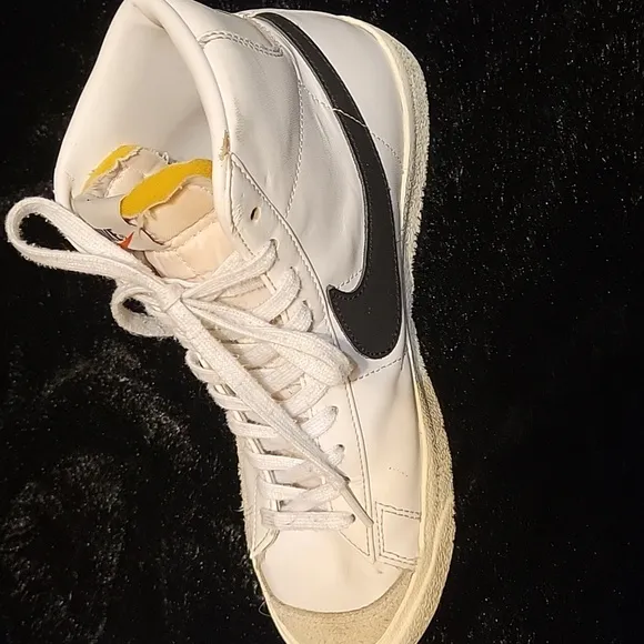 Nike Blazers-White and Black High-Top Sneakers