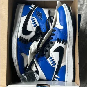 Nike Blue and White High-Top Sneakers ( Air Jordans)