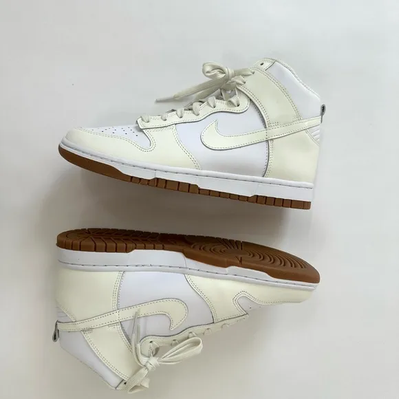 Nike dunks White and Cream High-Top Sneakers