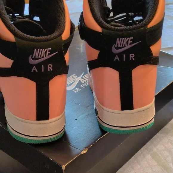Nike High-Top Sneakers - Black, Coral And Hyper Jade