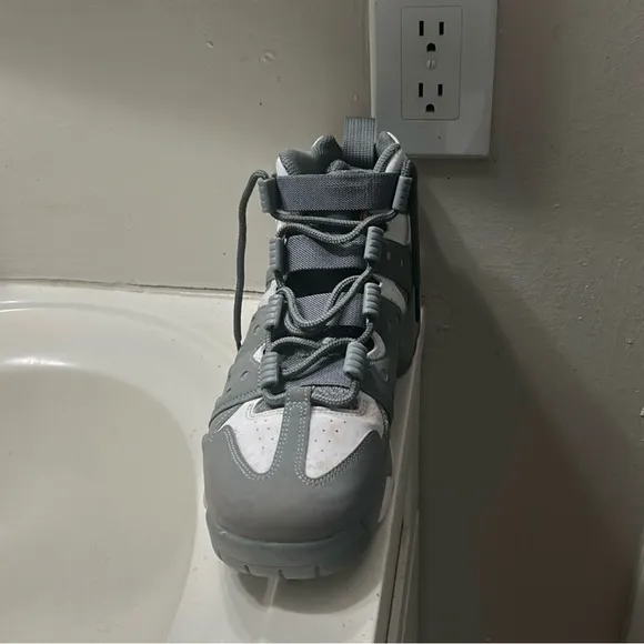 Nike Kids Gray and White High-Top Sneakers