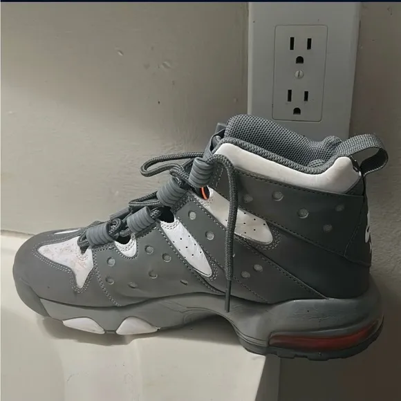 Nike Kids Gray and White High-Top Sneakers