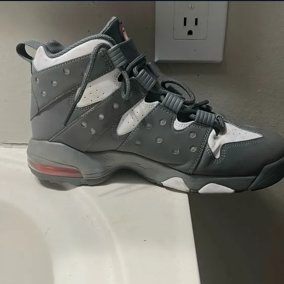 Nike Kids Gray and White High-Top Sneakers