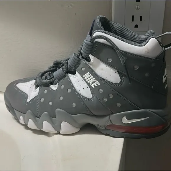 Nike Kids Gray and White High-Top Sneakers