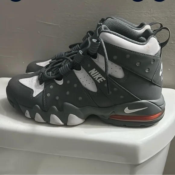 Nike Kids Gray and White High-Top Sneakers
