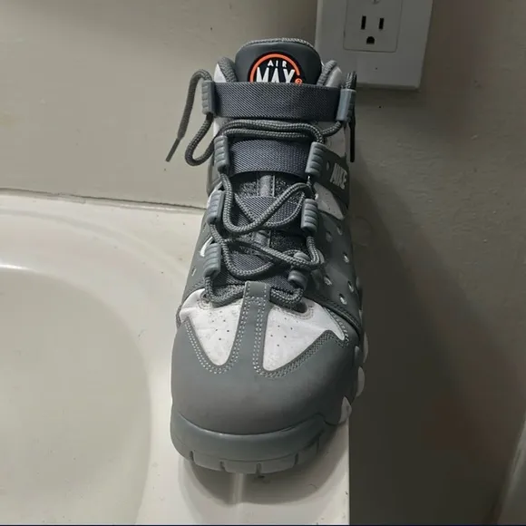 Nike Kids Gray and White High-Top Sneakers