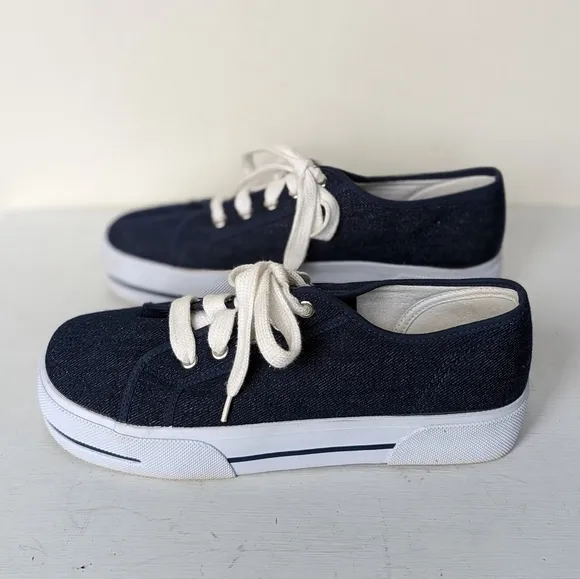 No Boundaries Y2K Platform Denim Low Top Sneakers