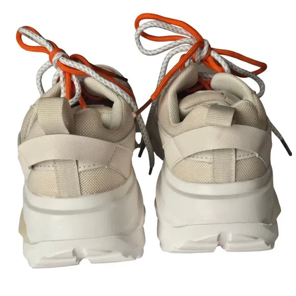 Nova Y2K Chunky Style SportySpice Platform BeigeWhite Reflective Sneakers Size 8