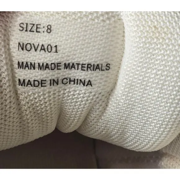 Nova Y2K Chunky Style SportySpice Platform BeigeWhite Reflective Sneakers Size 8