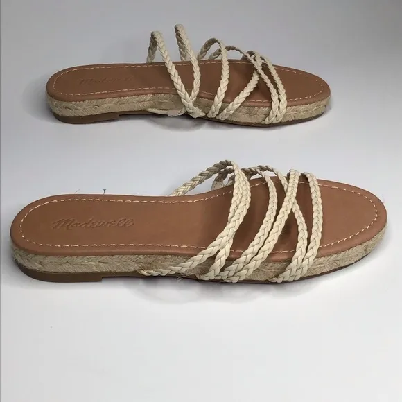 NWB Madewell The Kathryn Espadrille Slide Sandal in Leather Size 7.