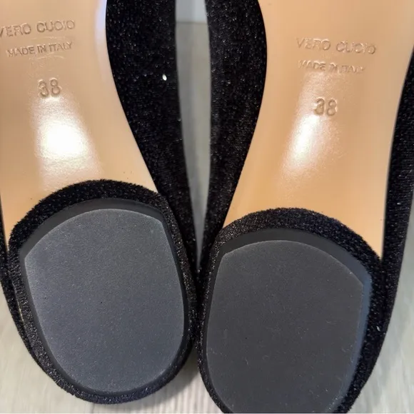 NWOB Nicholas Kirkwood  Pointed Toe Shoes  Black  Glitter Beya  Sz 38 EU 7.5 US