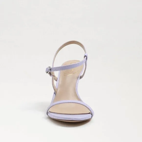 NWOB Sam Edelman Doran Misty Lilac Croc Leather Strappy Heeled Sandals Size 9.5