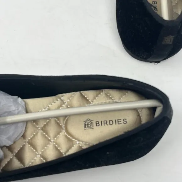 NWOT Birdies The Starling Flats 7 black velvet loafers