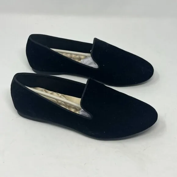 NWOT Birdies The Starling Flats 7 black velvet loafers