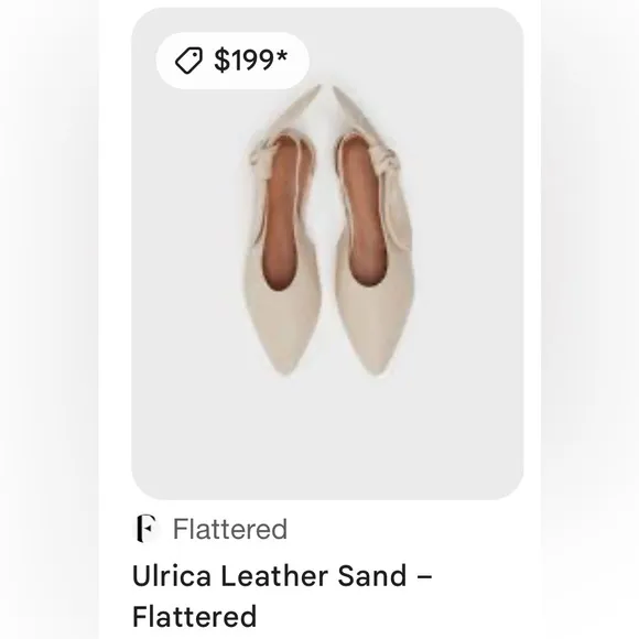 NWOT Flattered x TUCKERNUCK US 10 Ulrica Sand Leather Ballet Flats Orig $200