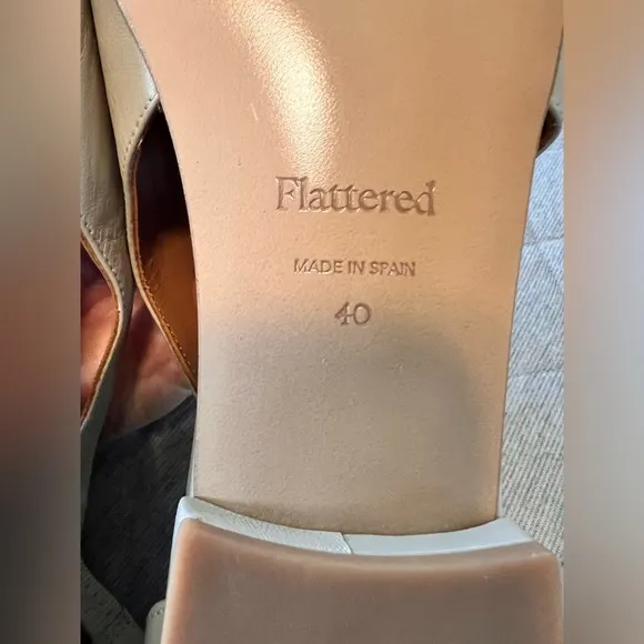 NWOT Flattered x TUCKERNUCK US 10 Ulrica Sand Leather Ballet Flats Orig $200