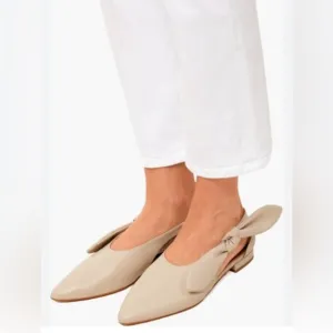 NWOT Flattered x TUCKERNUCK US 10 Ulrica Sand Leather Ballet Flats Orig $200