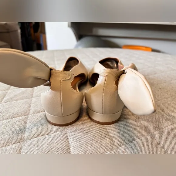 NWOT Flattered x TUCKERNUCK US 10 Ulrica Sand Leather Ballet Flats Orig $200