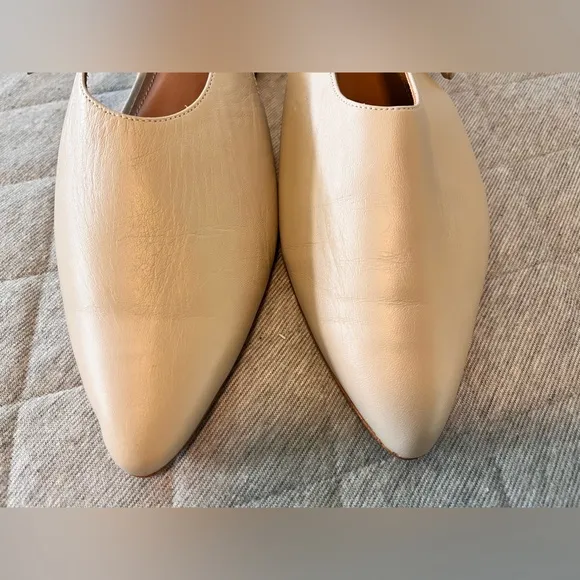NWOT Flattered x TUCKERNUCK US 10 Ulrica Sand Leather Ballet Flats Orig $200