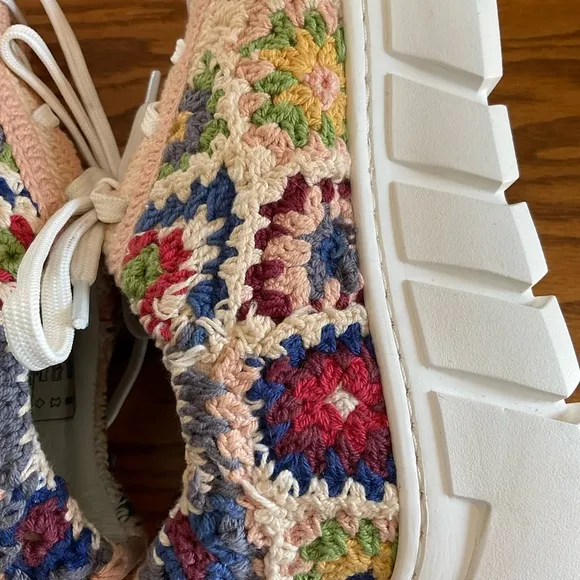 NWOT Free People Catch Me If You Can Crocheted Platform Sneakers, Sz 38 …