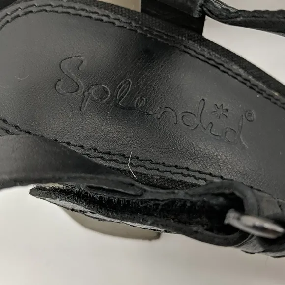 NWOT SPLENDID Leather Strappy Wood Heel Sandals