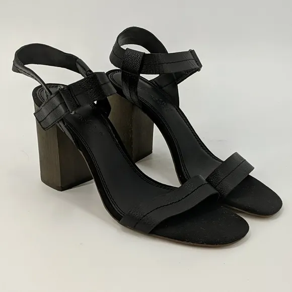 NWOT SPLENDID Leather Strappy Wood Heel Sandals