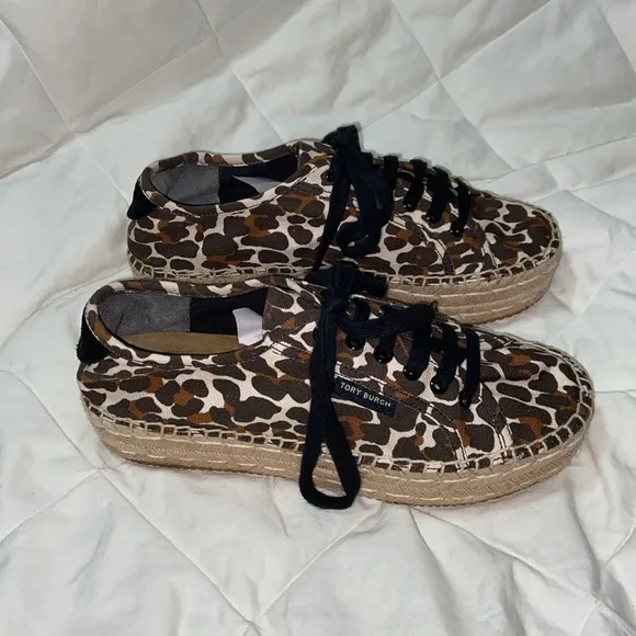 Nwot Tory Burch Seaside Oxford Platform Espadrilles Reva Leopard sneakers