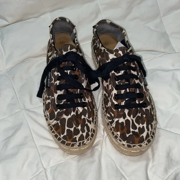 Nwot Tory Burch Seaside Oxford Platform Espadrilles Reva Leopard sneakers