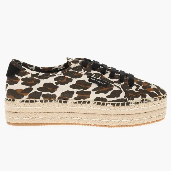 Nwot Tory Burch Seaside Oxford Platform Espadrilles Reva Leopard sneakers