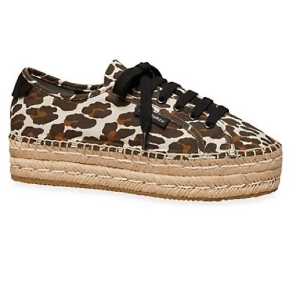 Nwot Tory Burch Seaside Oxford Platform Espadrilles Reva Leopard sneakers