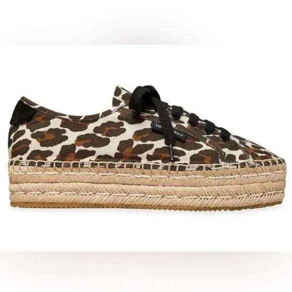 Nwot Tory Burch Seaside Oxford Platform Espadrilles Reva Leopard sneakers