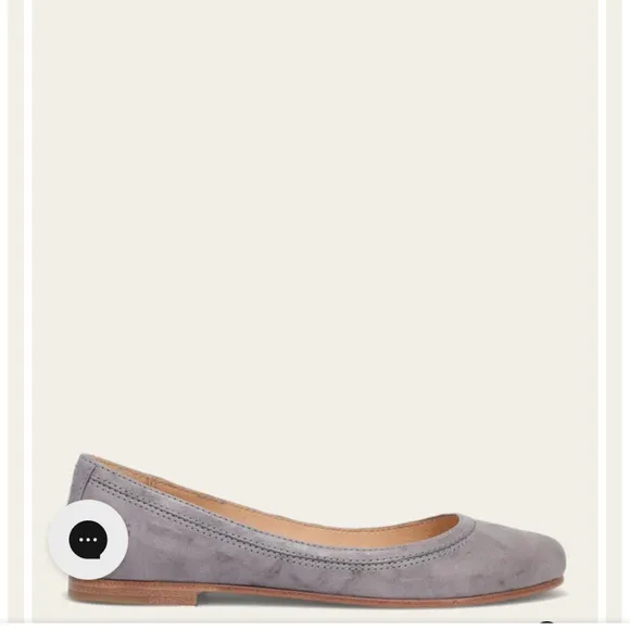 NWT Frye Carson Ballet 5.5 Steel Blue Leather Slip-On Flats