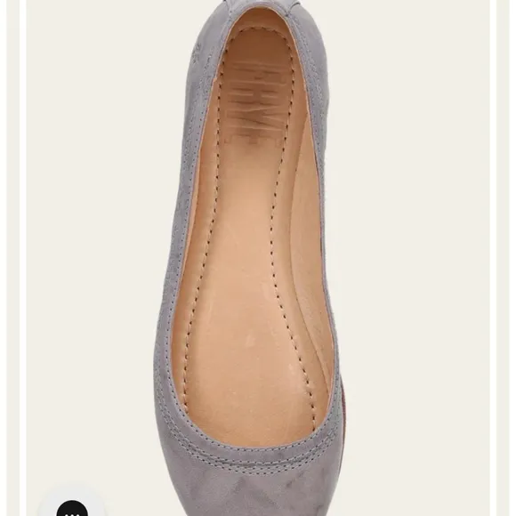 NWT Frye Carson Ballet 5.5 Steel Blue Leather Slip-On Flats