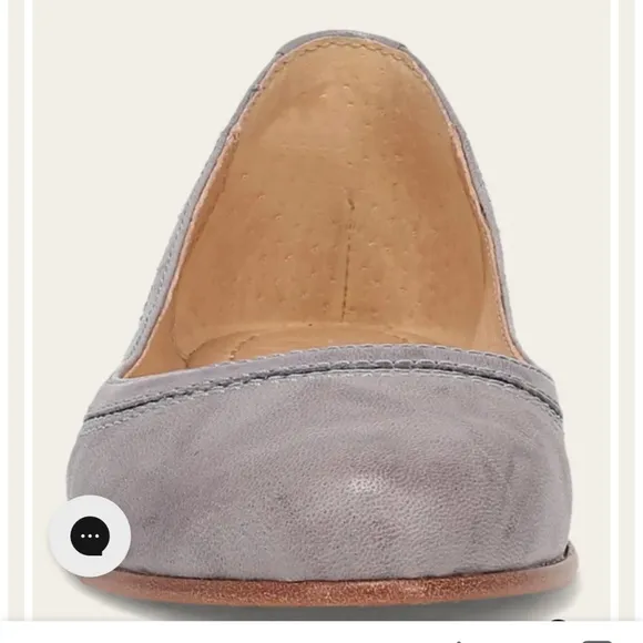 NWT Frye Carson Ballet 5.5 Steel Blue Leather Slip-On Flats