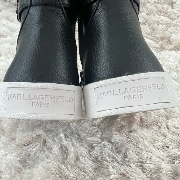 NWT Karl Lagerfeld Paris Women's Jeren Buckled High-Top Sneakers