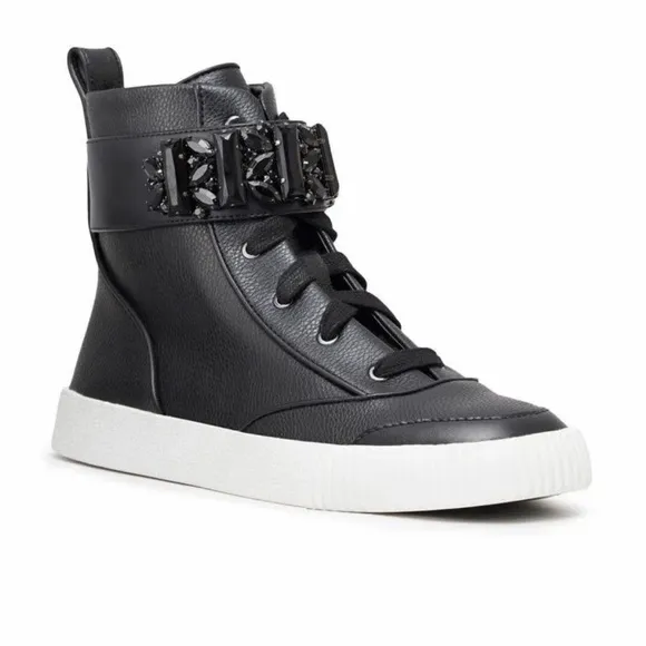 NWT Karl Lagerfeld Paris Women's Jeren Buckled High-Top Sneakers