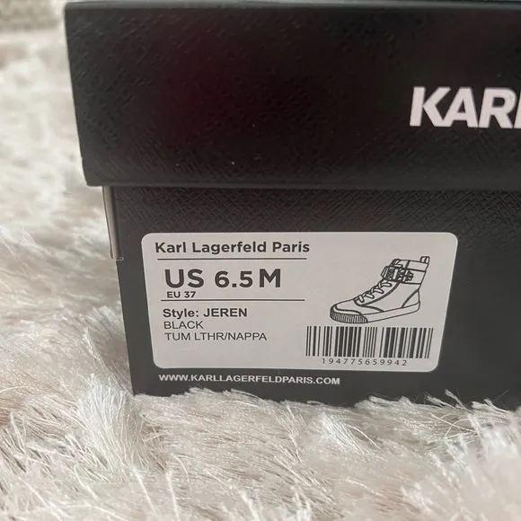 NWT Karl Lagerfeld Paris Women's Jeren Buckled High-Top Sneakers