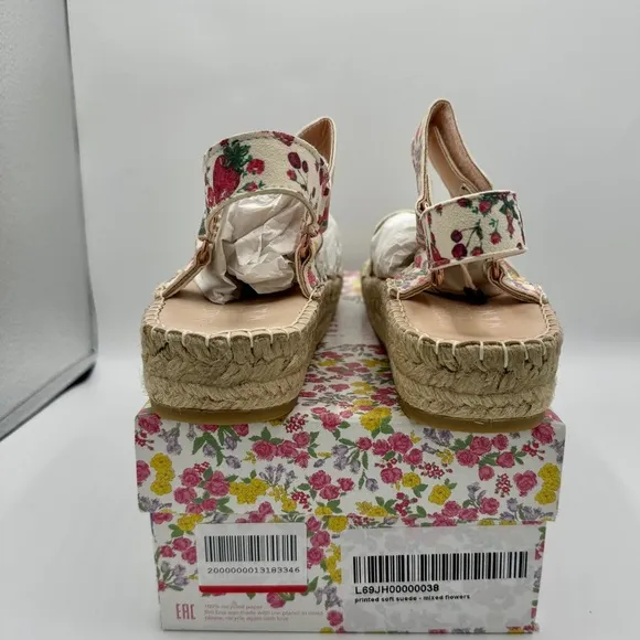 NWT LoveShackFancy x Manebi Hiking Platform Espadrilles Floral Strap Sandals​