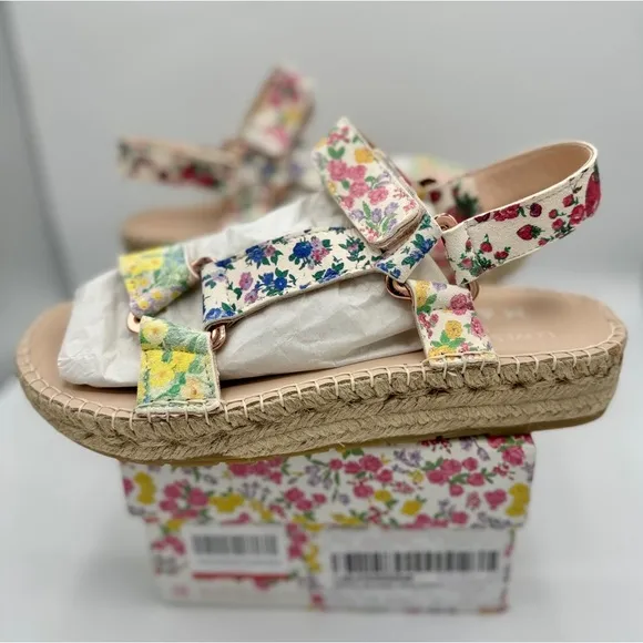 NWT LoveShackFancy x Manebi Hiking Platform Espadrilles Floral Strap Sandals​