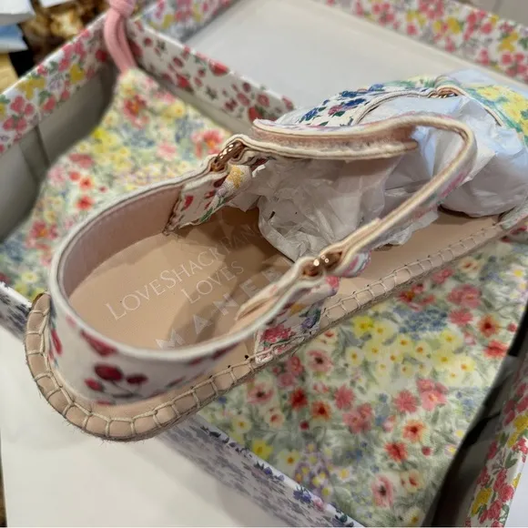 NWT LoveShackFancy x Manebi Hiking Platform Espadrilles Floral Strap Sandals​