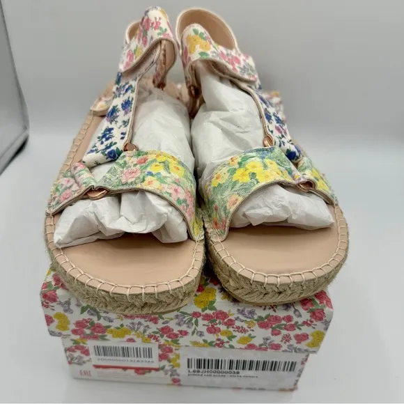 NWT LoveShackFancy x Manebi Hiking Platform Espadrilles Floral Strap Sandals​