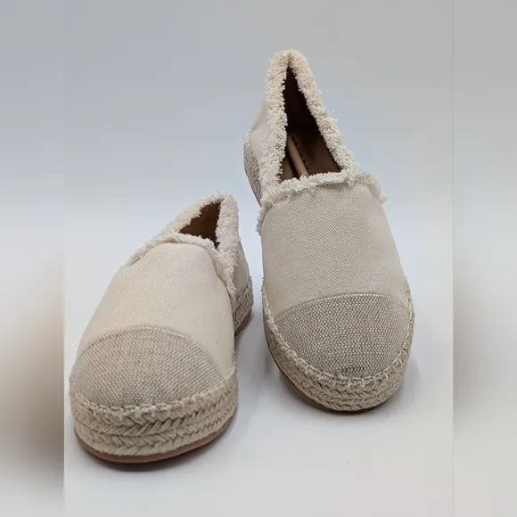 NWT Philip Hog Emma Beige Canvas Platform Espadrilles Womens Size US 8.5 E U39